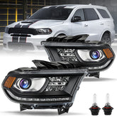 VehicleAid Headlights For 2016-2020 Dodge Durango With LED DRL